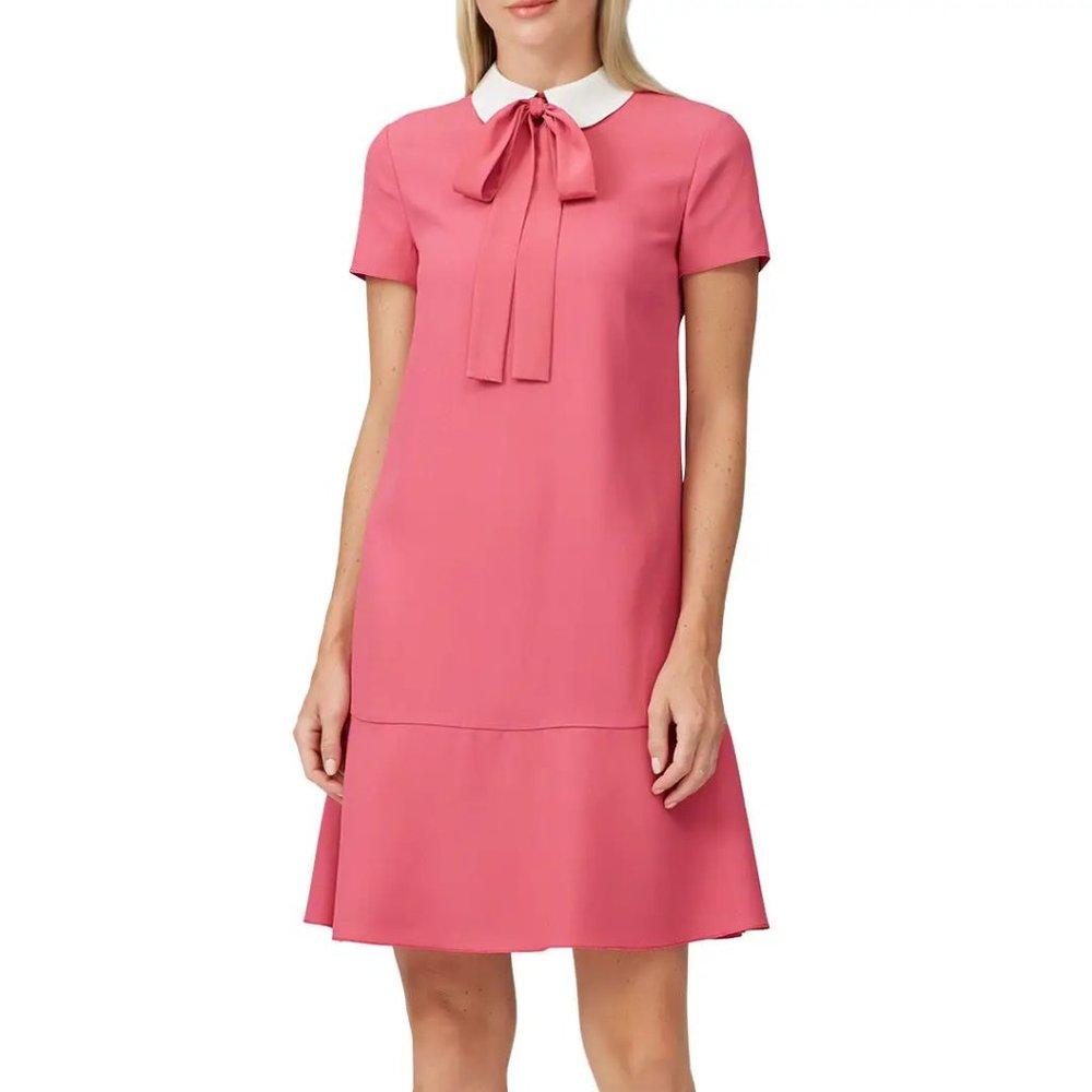 RED Valentino 42 6 Pink Bow Collar Dress $650